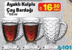PAŞABAHÇE AYAKLI KULPLU ÇAY BARDAĞI 105 ML